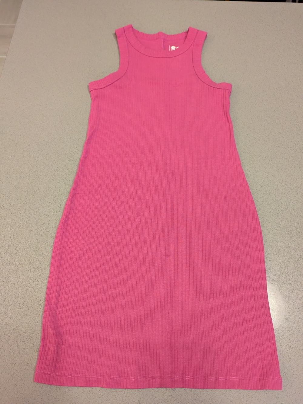 Pink Ribbed Tank Dress